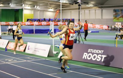 Issy Boffey over the finish line in 1st place