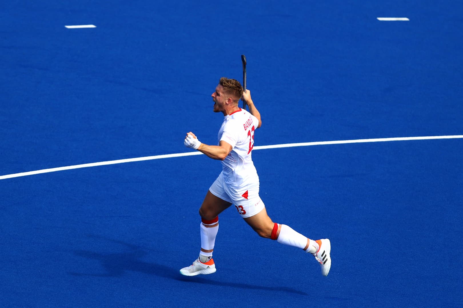 Nick Banderak celebrating on the pitch