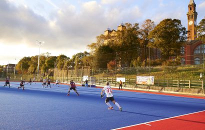 Hockey pitches in front of old joe