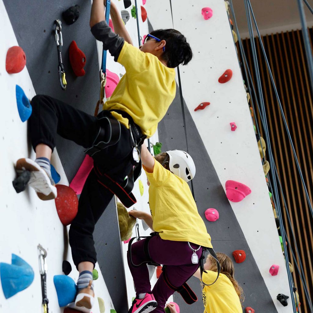 Juniors on the climbing wall