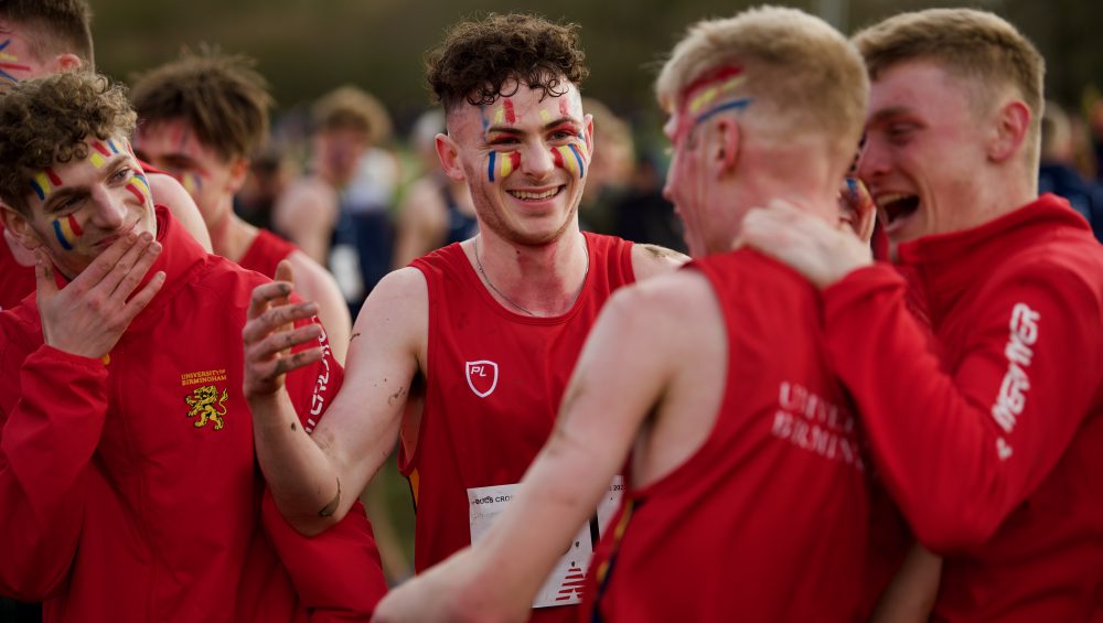 Runners shaking hands after race