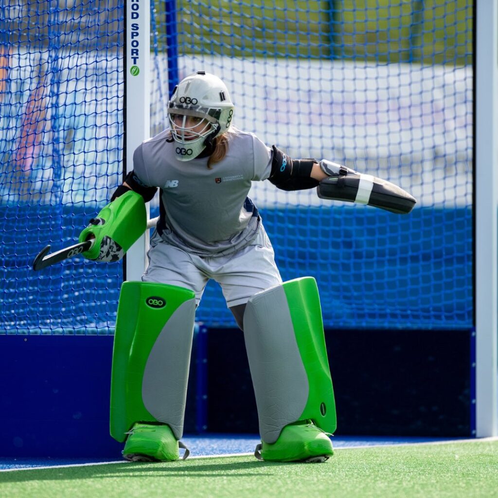 Hockey Goalkeeper Evie Wood in action