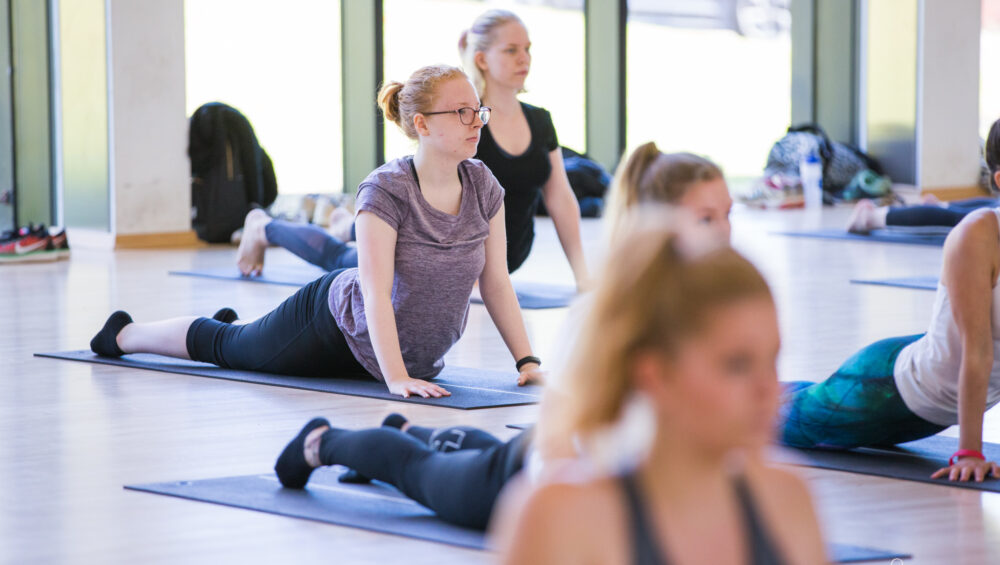 Students in a Yoga class at Active Residences