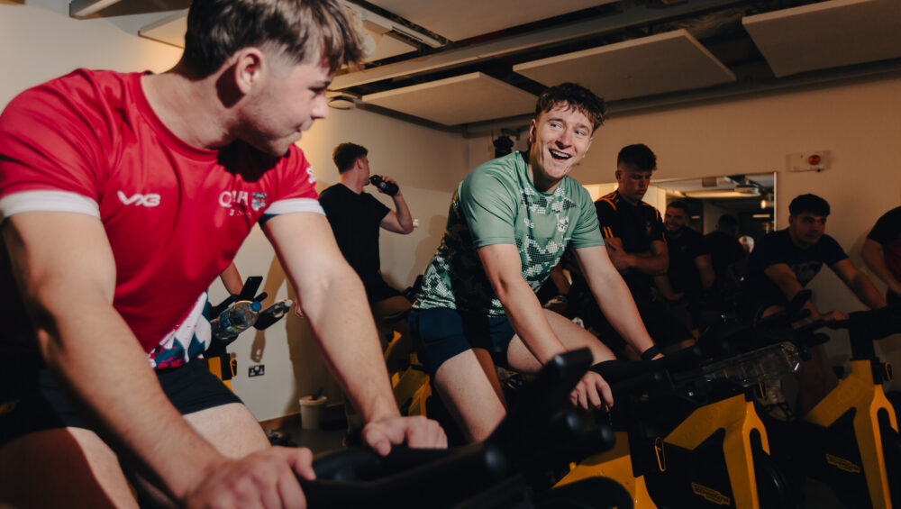Sport and Fitness members enjoying a cycle spin class.