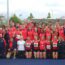 Team photo of the whole UoB Athletics team smiling at BUCS Outdoors 2023