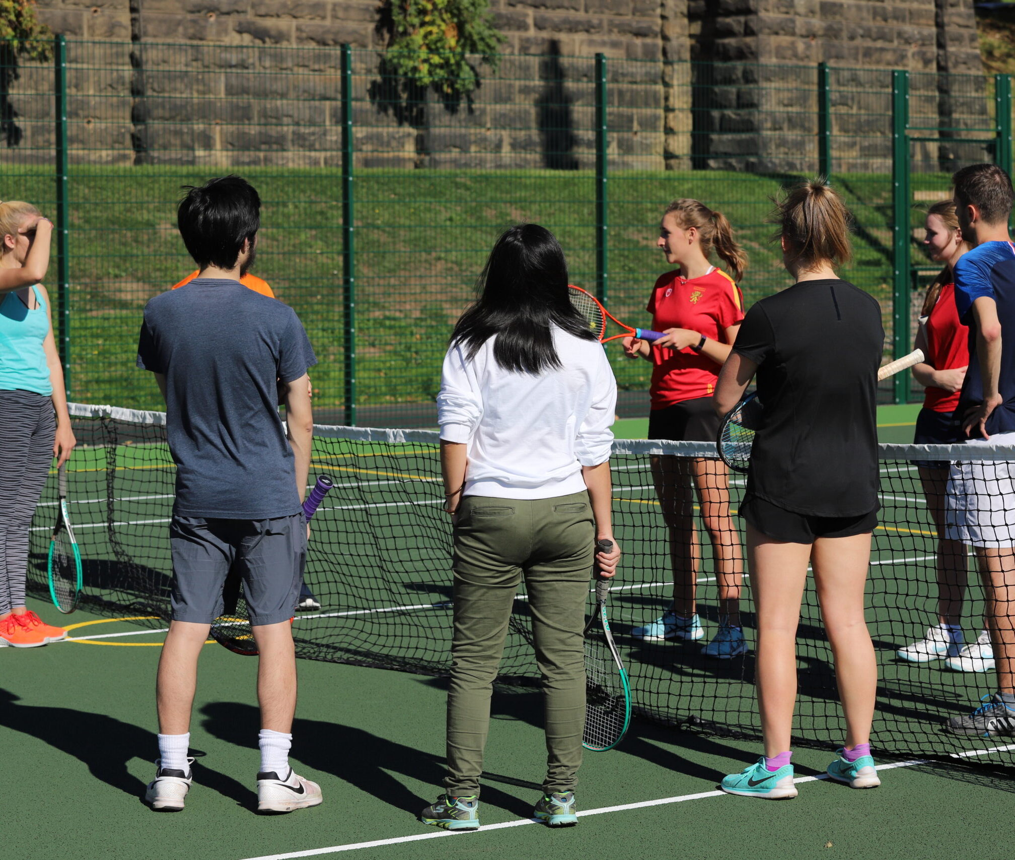 Group tennis shot