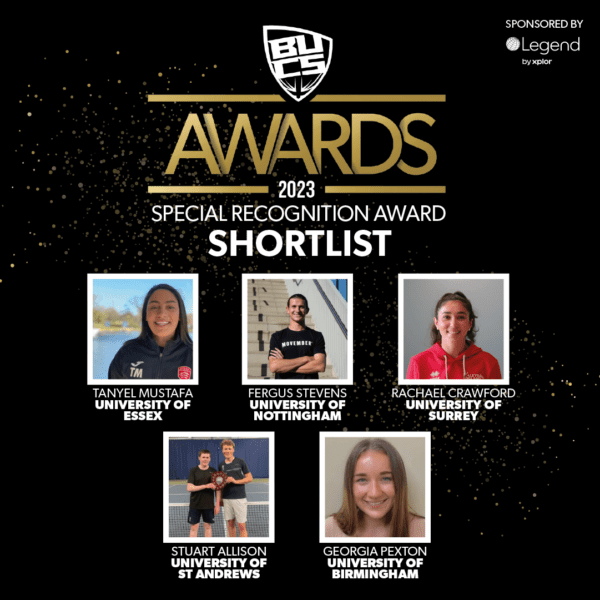 BUCS Awards shortlist- Image of all shortlists for the special recognition awards including Georgia Pexton