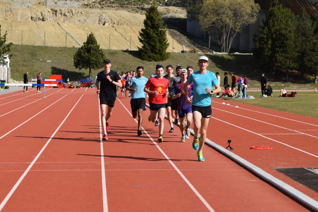 Athletics Club running on track in Font Romeu