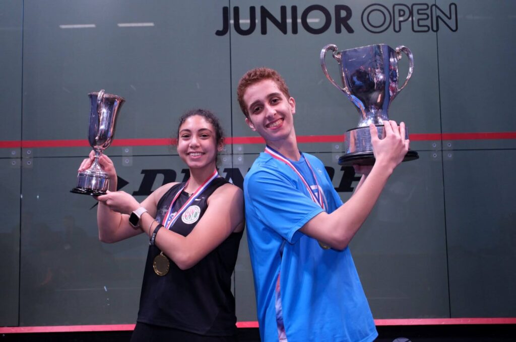British Junior Open winners stand back to back holding trophies