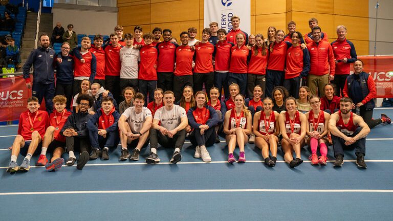 UoB Athletics team photo at BUCS Indoors 2024