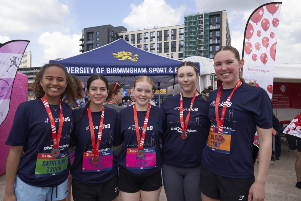 Runners pose ahead of Great Birmingham Run