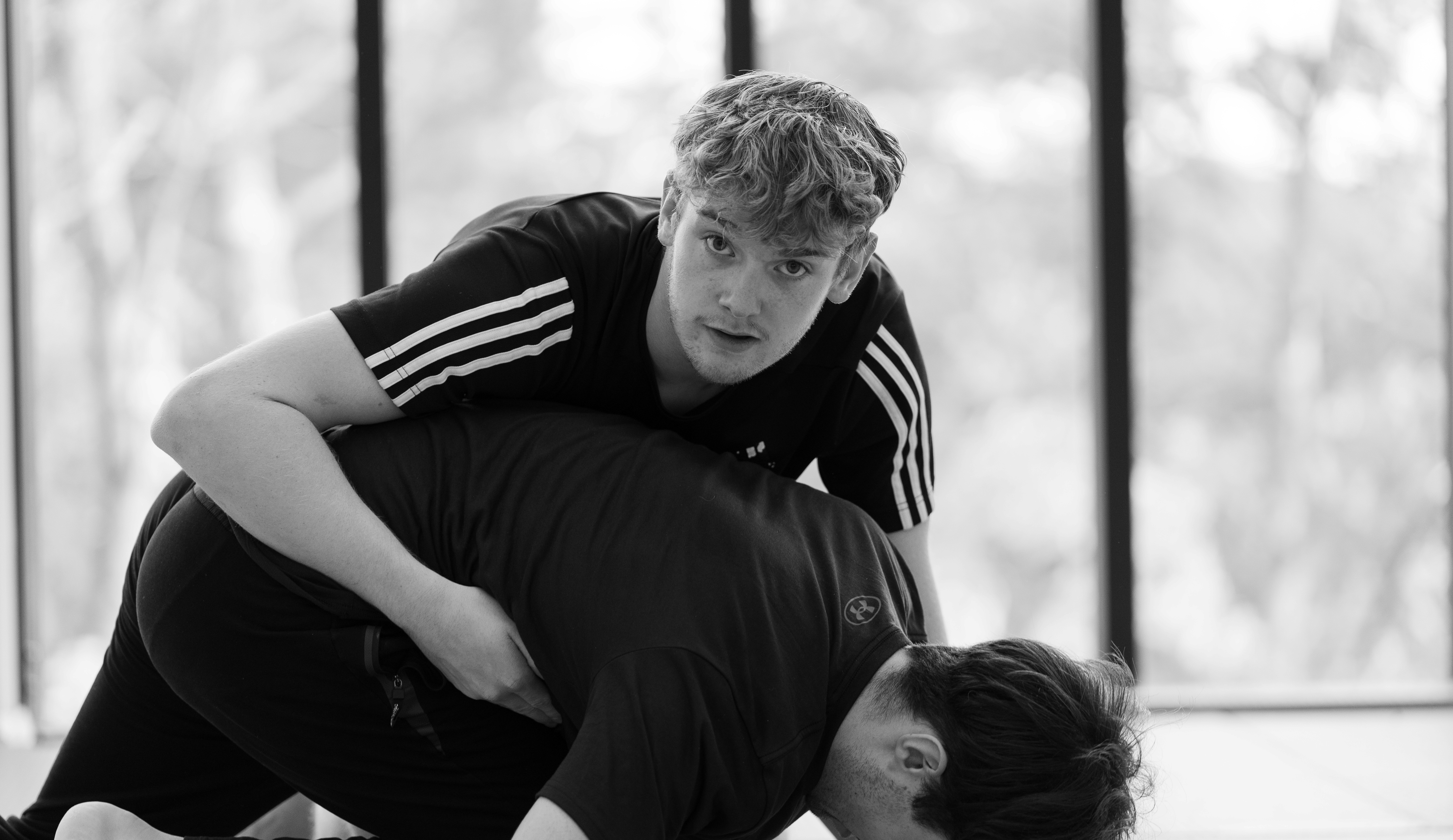 Brazilian Jiu Jitsu players practising in the Dojo in Sport and Fitness on the Edgbaston campus