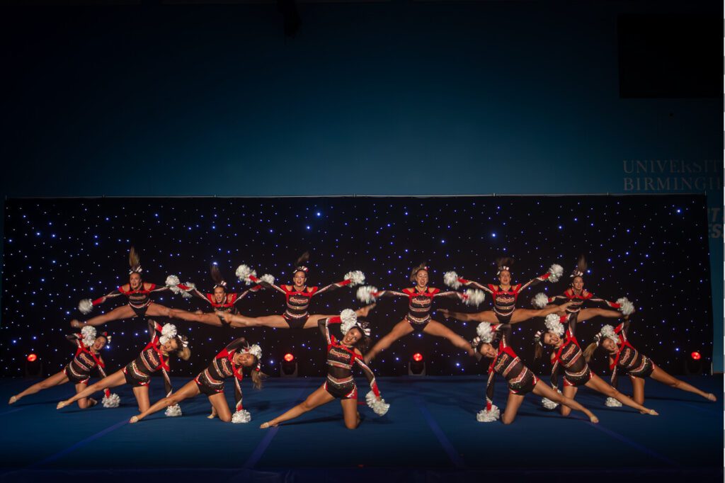 Cheerleading performing