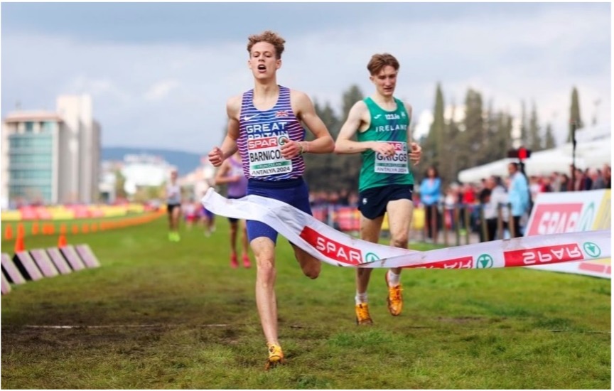 Will Barnicoat running though finishing line
