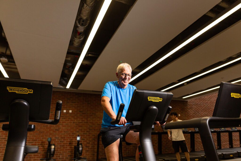 Member working out in the gym.