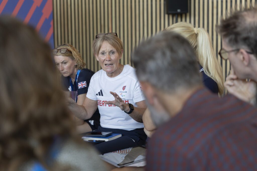 Pennie Briscoe at a table from ParalympicsGB