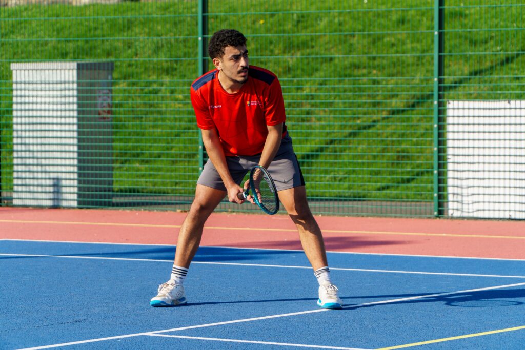 Tennis player on Tennis Courts on Edgbaston Campus