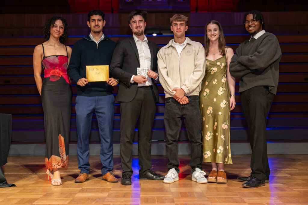 Boxing collecting their Club of the Year award at the UoB Sports Awards.