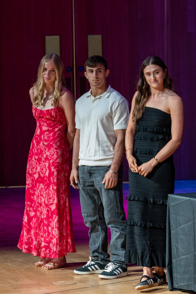 Sportsperson of the Year nominees standing on stage at the UoB Sports Awards.