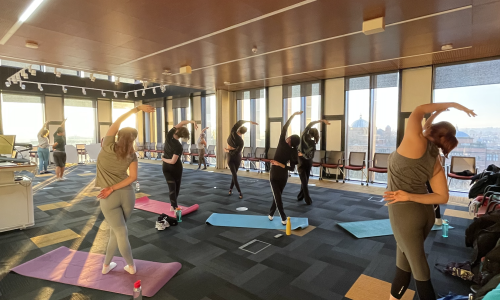 Yoga session Image of yoga session during sunrise